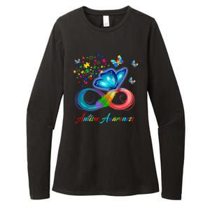 Autism Awareness Colorful Butterfly Womens CVC Long Sleeve Shirt