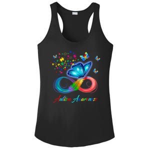 Autism Awareness Colorful Butterfly Ladies PosiCharge Competitor Racerback Tank