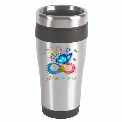 Autism Awareness Colorful Butterfly 16oz Travel Tumbler
