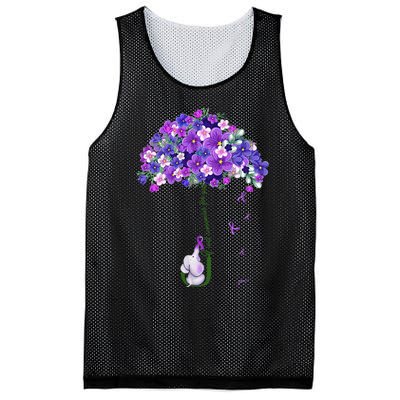 Alzheimer Awareness Cute Elephant I Will Remember For You Mesh Reversible Basketball Jersey Tank