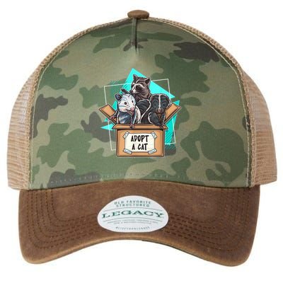Adopt A Cat Raccoon Opossum SKunk StreetCat Trash Panda Legacy Tie Dye Trucker Hat