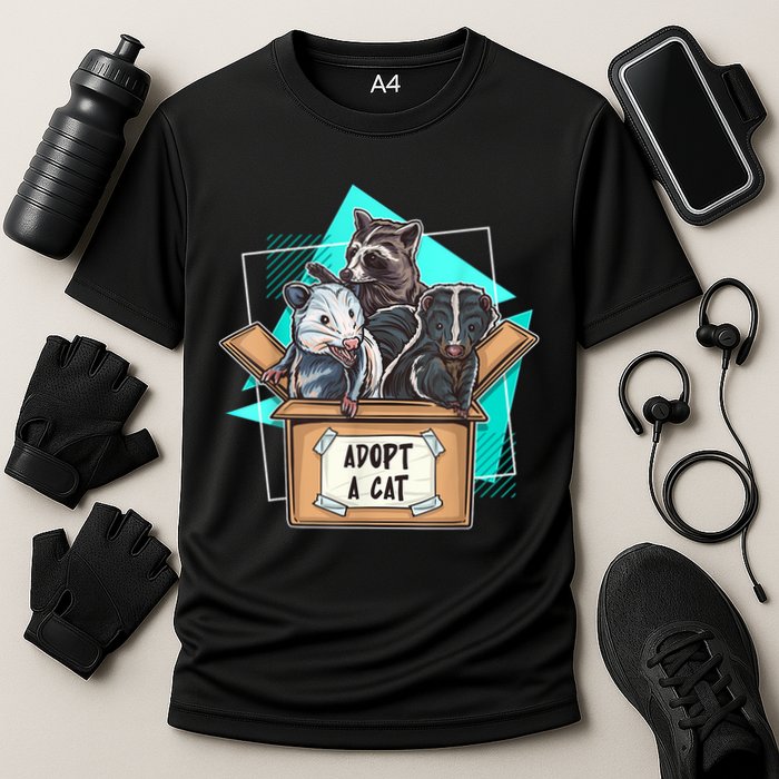 Adopt A Cat Raccoon Opossum SKunk StreetCat Trash Panda Performance Shirt