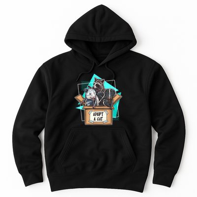 Adopt A Cat Raccoon Opossum SKunk StreetCat Trash Panda Hoodie
