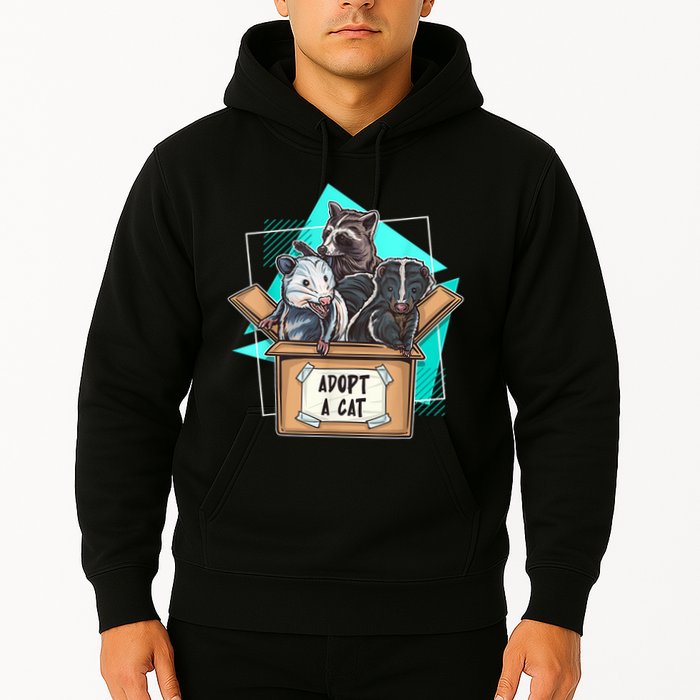 Adopt A Cat Raccoon Opossum SKunk StreetCat Trash Panda Hoodie