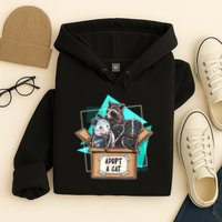 Adopt A Cat Raccoon Opossum SKunk StreetCat Trash Panda Hoodie