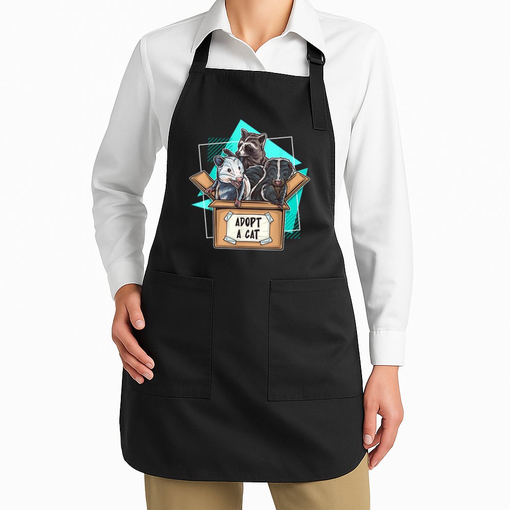 Adopt A Cat Raccoon Opossum SKunk StreetCat Trash Panda Apron