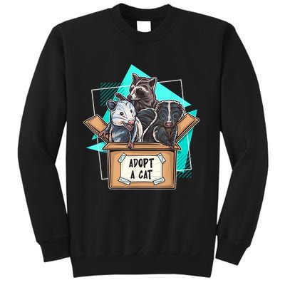Adopt A Cat Raccoon Opossum SKunk StreetCat Trash Panda Sweatshirt