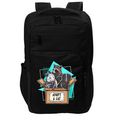 Adopt A Cat Raccoon Opossum SKunk StreetCat Trash Panda Impact Tech Backpack