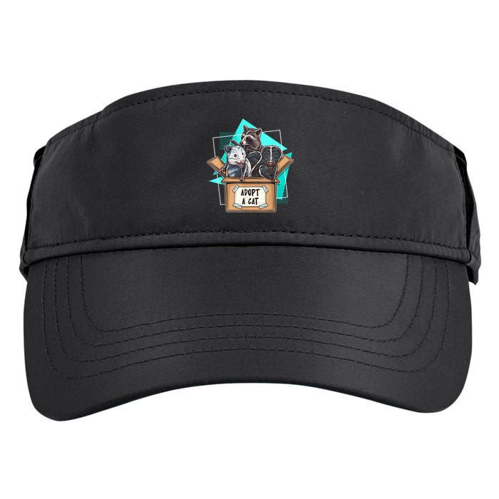 Adopt A Cat Raccoon Opossum SKunk StreetCat Trash Panda Adult Drive Performance Visor