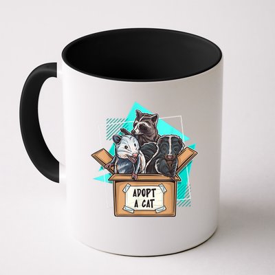 Adopt A Cat Raccoon Opossum SKunk StreetCat Trash Panda Mug
