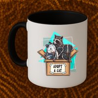 Adopt A Cat Raccoon Opossum SKunk StreetCat Trash Panda Mug