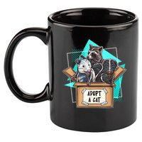 Adopt A Cat Raccoon Opossum SKunk StreetCat Trash Panda 11oz C Handle Ceramic Mug