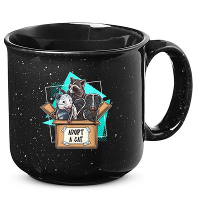 Adopt A Cat Raccoon Opossum SKunk StreetCat Trash Panda 15oz Campfire Ceramic Mug