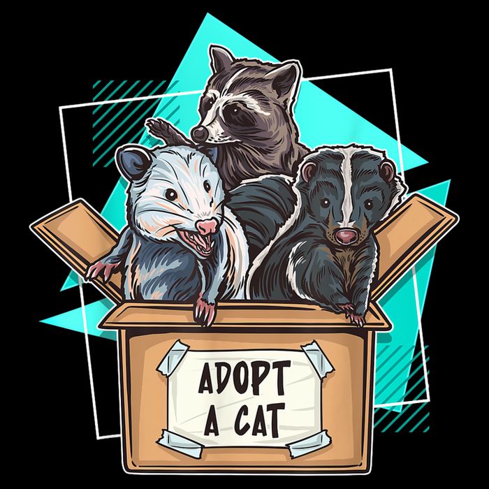 Adopt A Cat Raccoon Opossum SKunk StreetCat Trash Panda Drawstring Bag