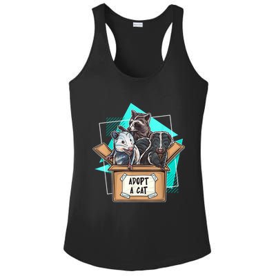 Adopt A Cat Raccoon Opossum SKunk StreetCat Trash Panda Ladies PosiCharge Competitor Racerback Tank