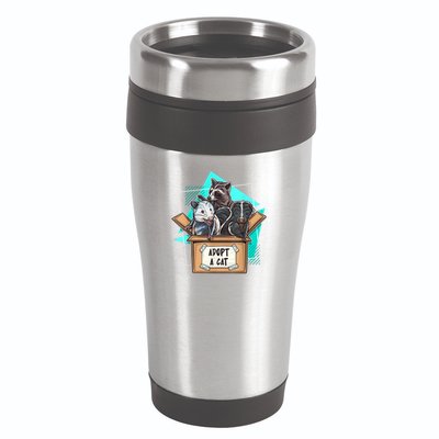 Adopt A Cat Raccoon Opossum SKunk StreetCat Trash Panda 16oz Travel Tumbler