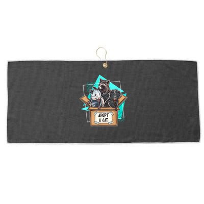 Adopt A Cat Raccoon Opossum SKunk StreetCat Trash Panda Large Microfiber Waffle Golf Towel