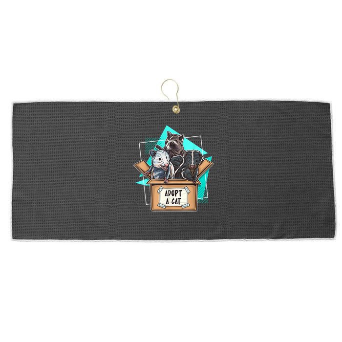 Adopt A Cat Raccoon Opossum SKunk StreetCat Trash Panda Large Microfiber Waffle Golf Towel