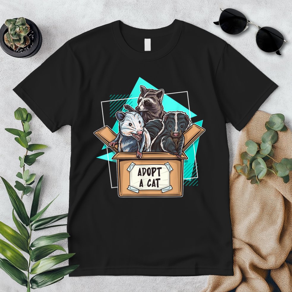 Adopt A Cat Raccoon Opossum SKunk StreetCat Trash Panda Premium T-Shirt