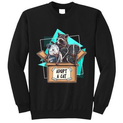 Adopt A Cat Raccoon Opossum SKunk StreetCat Trash Panda Tall Sweatshirt