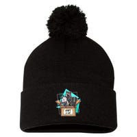 Adopt A Cat Raccoon Opossum SKunk StreetCat Trash Panda Pom Pom 12in Knit Beanie