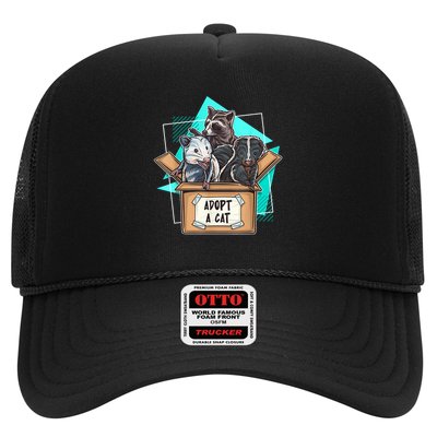 Adopt A Cat Raccoon Opossum SKunk StreetCat Trash Panda Trucker Hat