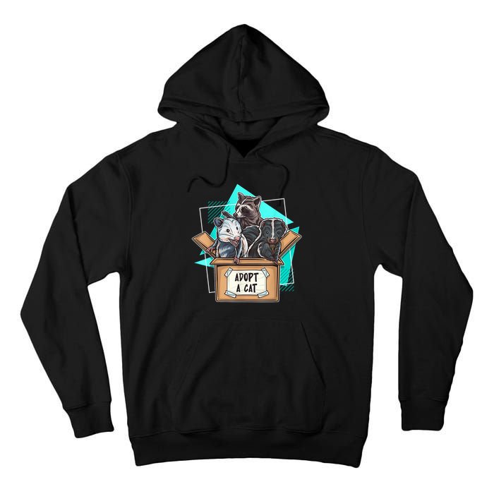 Adopt A Cat Raccoon Opossum SKunk StreetCat Trash Panda Tall Hoodie