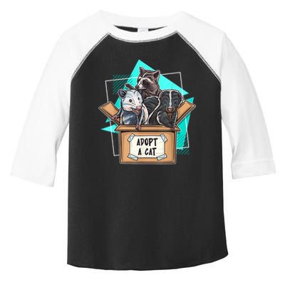 Adopt A Cat Raccoon Opossum SKunk StreetCat Trash Panda Toddler Fine Jersey T-Shirt