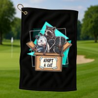 Adopt A Cat Raccoon Opossum SKunk StreetCat Trash Panda Golf Towel