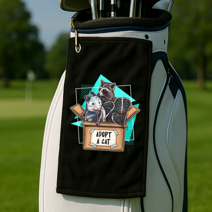 Adopt A Cat Raccoon Opossum SKunk StreetCat Trash Panda Golf Towel