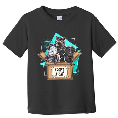 Adopt A Cat Raccoon Opossum SKunk StreetCat Trash Panda Toddler T-Shirt