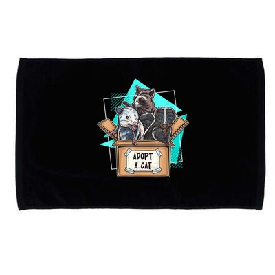 Adopt A Cat Raccoon Opossum SKunk StreetCat Trash Panda Microfiber Hand Towel