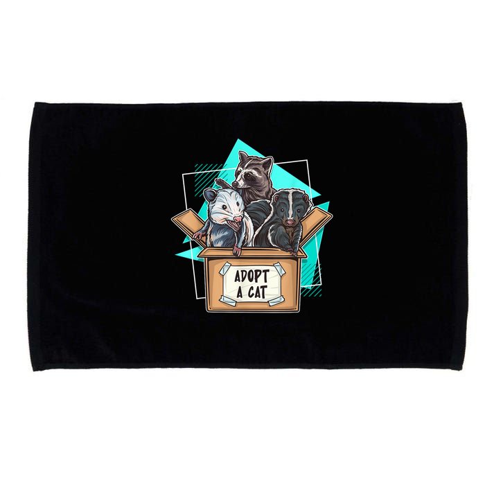 Adopt A Cat Raccoon Opossum SKunk StreetCat Trash Panda Microfiber Hand Towel