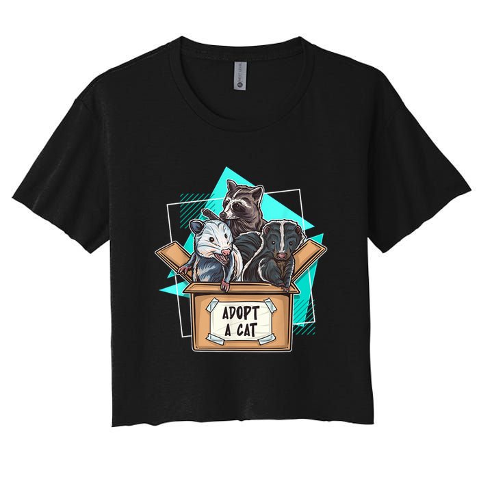 Adopt A Cat Raccoon Opossum SKunk StreetCat Trash Panda Crop Top