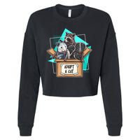 Adopt A Cat Raccoon Opossum SKunk StreetCat Trash Panda Cropped Pullover Crew
