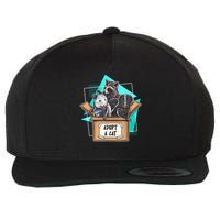 Adopt A Cat Raccoon Opossum SKunk StreetCat Trash Panda Wool Snapback Cap