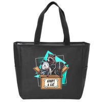 Adopt A Cat Raccoon Opossum SKunk StreetCat Trash Panda Zip Tote Bag