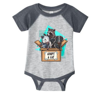 Adopt A Cat Raccoon Opossum SKunk StreetCat Trash Panda Infant Baby Jersey Bodysuit