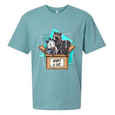 Adopt A Cat Raccoon Opossum SKunk StreetCat Trash Panda Sueded Cloud Jersey T-Shirt