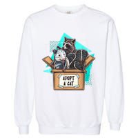 Adopt A Cat Raccoon Opossum SKunk StreetCat Trash Panda Garment-Dyed Sweatshirt