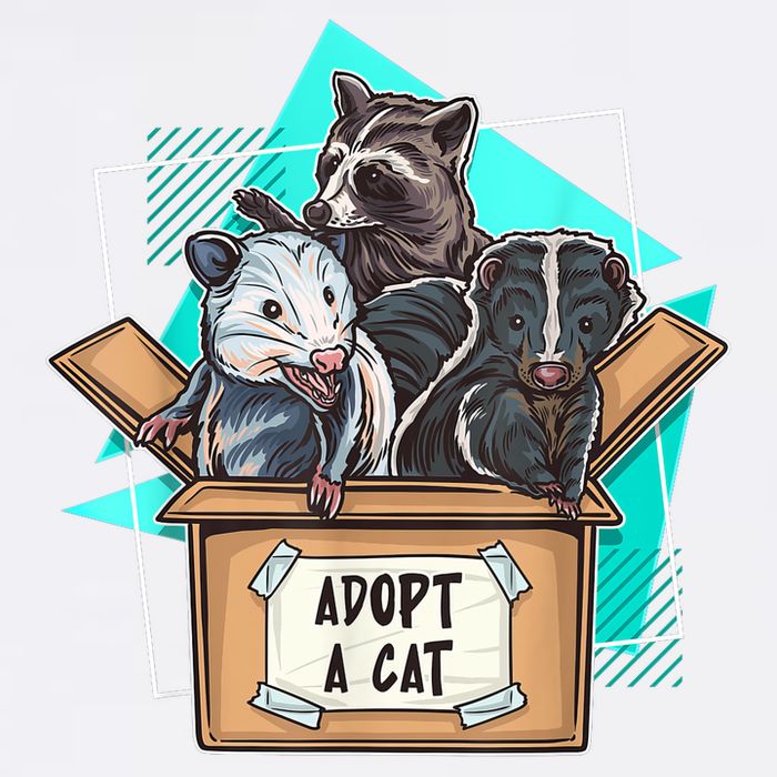 Adopt A Cat Raccoon Opossum SKunk StreetCat Trash Panda Garment-Dyed Sweatshirt