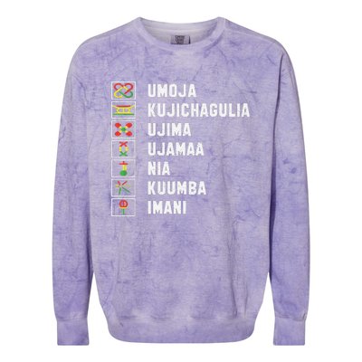 African American Christmas Kwanzaa Seven Principles Colorblast Crewneck Sweatshirt