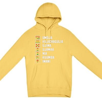 African American Christmas Kwanzaa Seven Principles Premium Pullover Hoodie