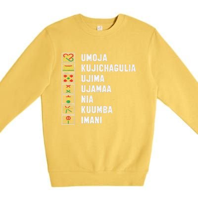 African American Christmas Kwanzaa Seven Principles Premium Crewneck Sweatshirt