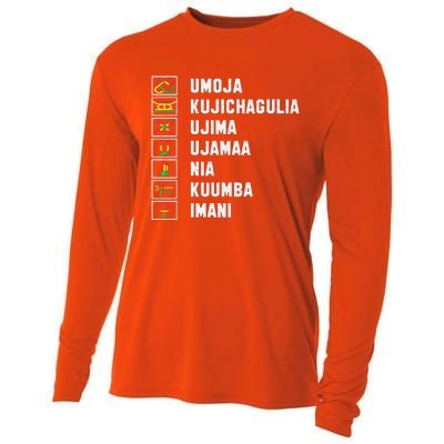 African American Christmas Kwanzaa Seven Principles Cooling Performance Long Sleeve Crew