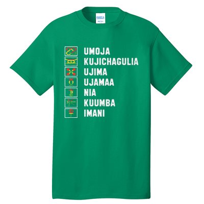 African American Christmas Kwanzaa Seven Principles Tall T-Shirt