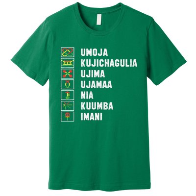 African American Christmas Kwanzaa Seven Principles Premium T-Shirt