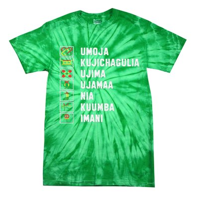 African American Christmas Kwanzaa Seven Principles Tie-Dye T-Shirt