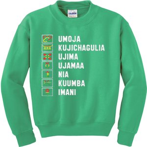 African American Christmas Kwanzaa Seven Principles Kids Sweatshirt