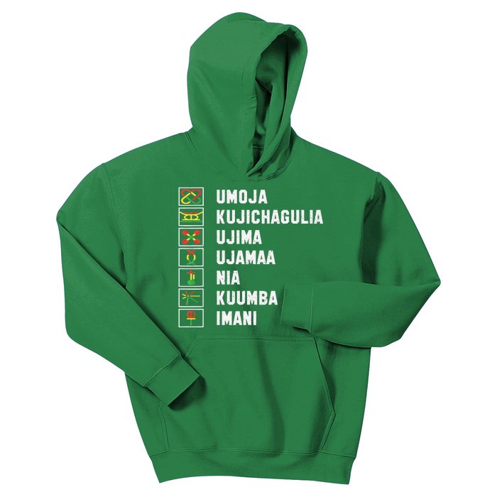 African American Christmas Kwanzaa Seven Principles Kids Hoodie